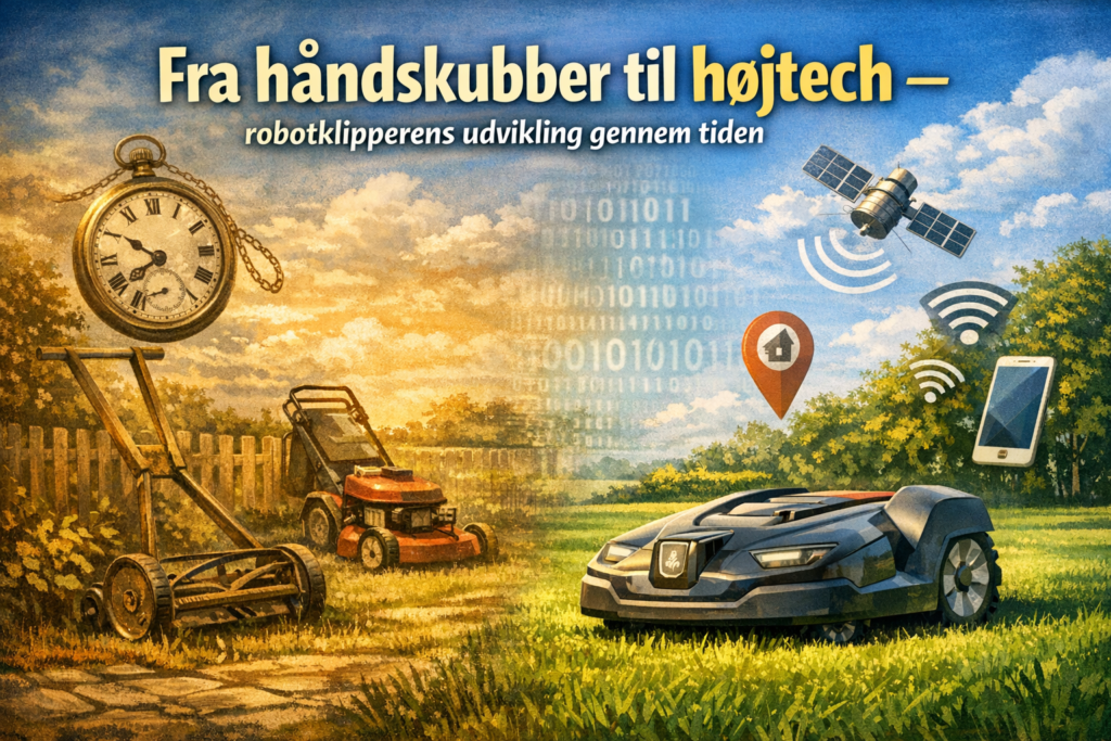 Fra håndskubber til højtech – robotklipperens udvikling gennem tiden